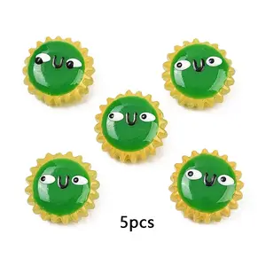 5Pcs Fuuny Painted Glass Beads Enamel Beads