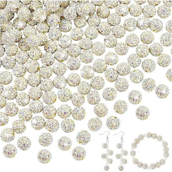 200Pcs Pave Disco Ball Beads