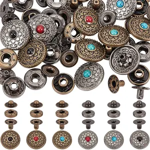 16 Sets 8 Styles Alloy Snap Buttons