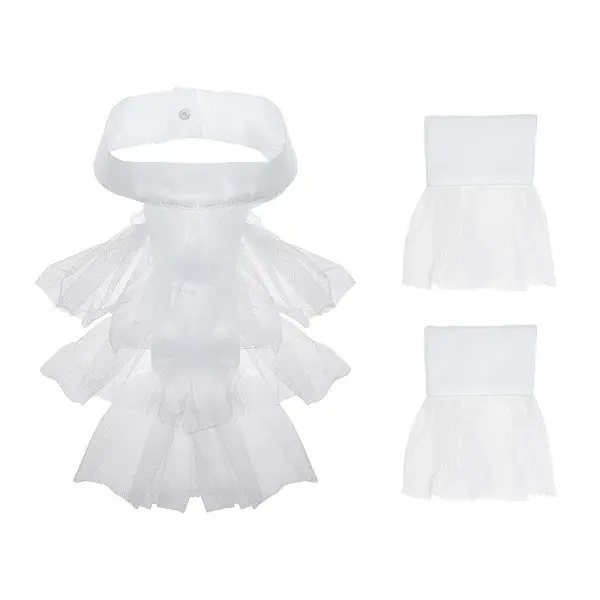 1Set Polyester Detachable Tulle Ruffle Collar & Sleeves Set