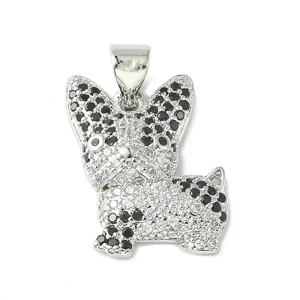 Brass Micro Pave Cubic Zirconia Pendants