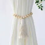 Handmade Macrame Wood Bead Curtain Tiebacks
