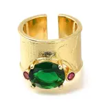 Rack Plating Brass Micro Pave Cubic Zirconia Open Cuff Rings for Women