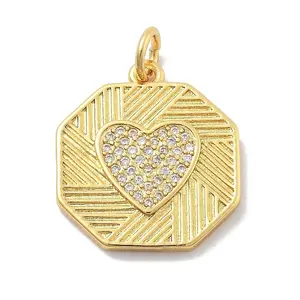 Brass Micro Pave Cubic Zirconia Pendants