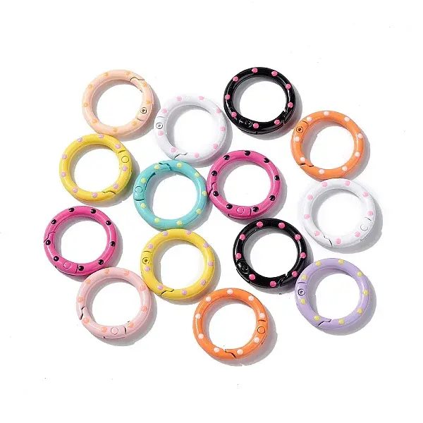 Spray Painted Alloy Spring Gate Rings