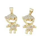 Brass Micro Pave Clear Cubic Zirconia Pendants