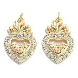 Brass Pave Cubic Zirconia Pendants