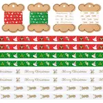 8 Yards 4 Colors Christmas Theme Polyester Printed Grosgrain Ribbons