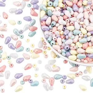 960Pcs 12 Style Spray Painted Acrylic Beads