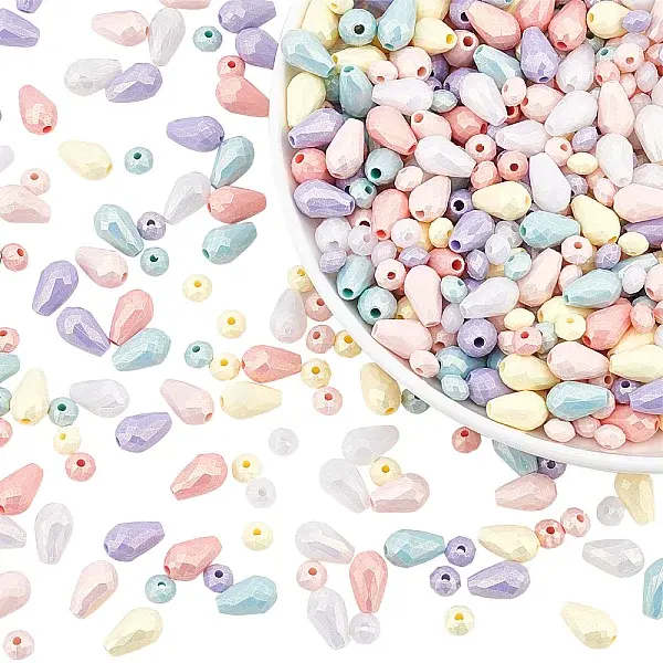 960Pcs 12 Style Spray Painted Acrylic Beads