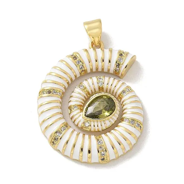 Brass Micro Pave Cubic Zirconia Pendants