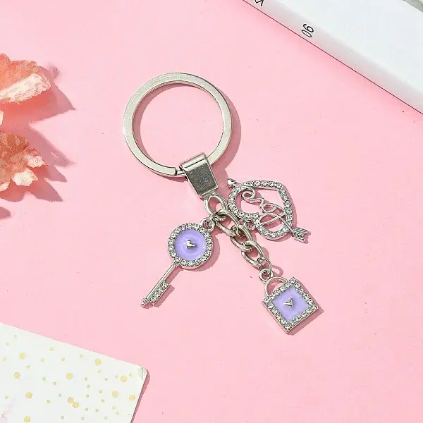 Alloy Enamel & Rhinestone Keychain