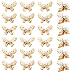24Pcs Brass Micro Pave Cubic Zirconia Charms