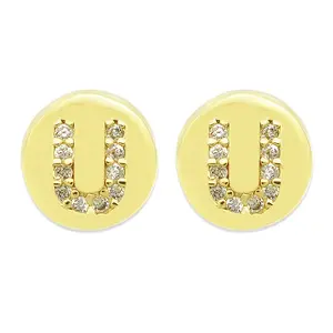 Brass Micro Pave Clear Cubic Zirconia Beads