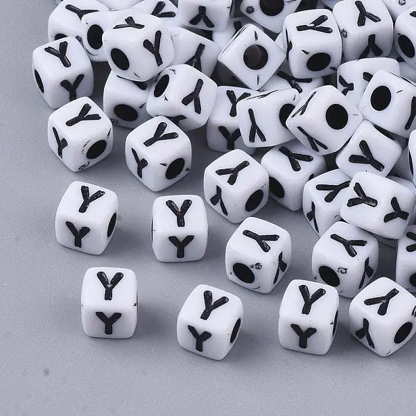 White Opaque Acrylic Beads