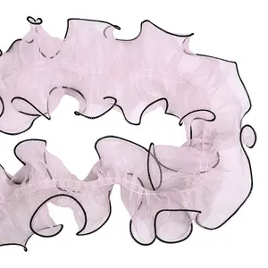 3 Bags 1M Polyester Pleated Lace Ribbon