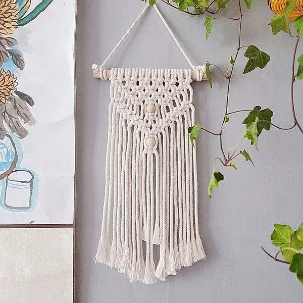 Cotton Cord Macrame Woven Tassel Wall Hanging