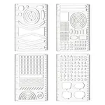 4Pcs 4 Styles Acrylic Measuring Geometric Drawing Template