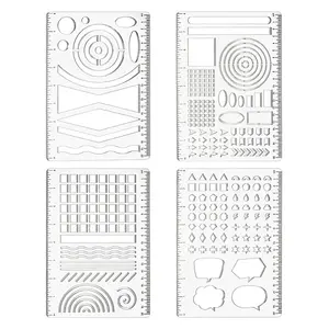 4Pcs 4 Styles Acrylic Measuring Geometric Drawing Template