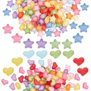 200Pcs 2 Style  Frosted and Transparent Acrylic Beads
