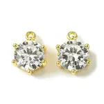 Brass Micro Pave Cubic Zirconia Charms
