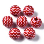 Painted Natural Wood European Beads