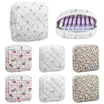 8Pcs 4 Colors Printed Polyester Coin Storage Bags