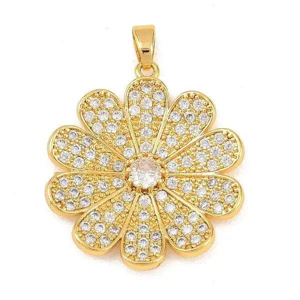 Brass Micro Pave Cubic Zirconia Pendants