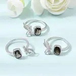 Brass Micro Pave Cubic Zirconia Finger Rings
