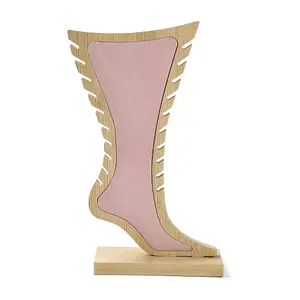 Foot Shaped Bamboo Anklet Storage Jewelry Rack