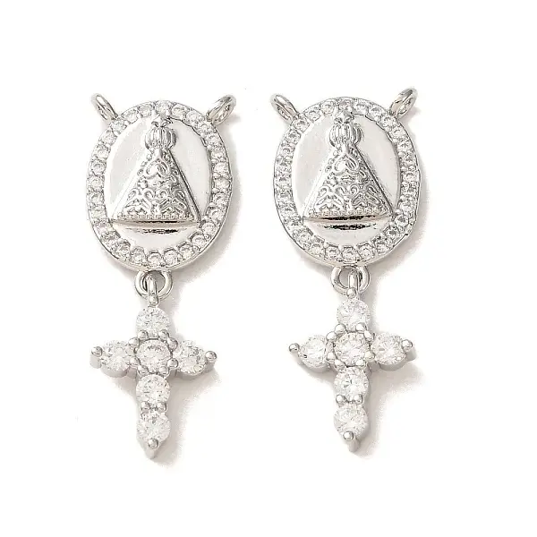Brass Micro Pave Clear Cubic Zirconia Pendants