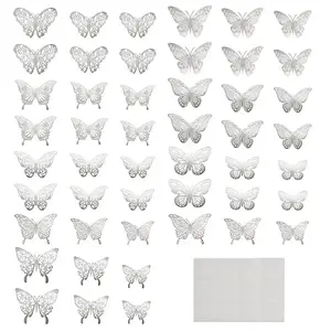 96Pcs 8 Styles PET 3D Butterfly Wall Stickers