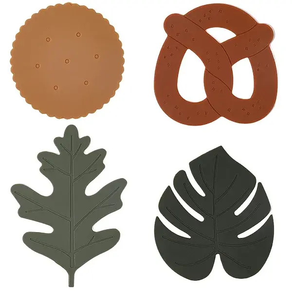 4Pcs 4 Style Silicone Coaster