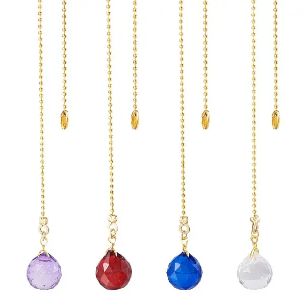 Glass Teardrop Shape Ceiling Fan Pull Chain Extenders