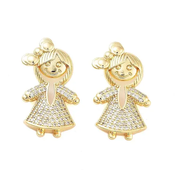 Rack Plating Brass Clear Cubic Zirconia Pendants