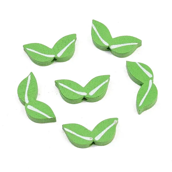 80Pcs Spray Painted Natural Wood Beads