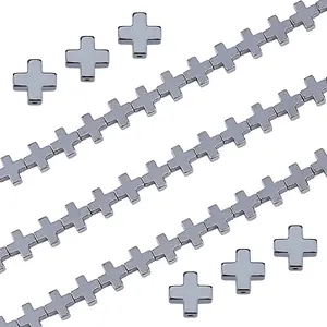 2 Strands Electroplated Non-Magnetic Synthetic Hematite Beads Strands
