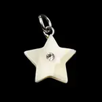 Natural White Shell & Crystal Rhinestone Pendants