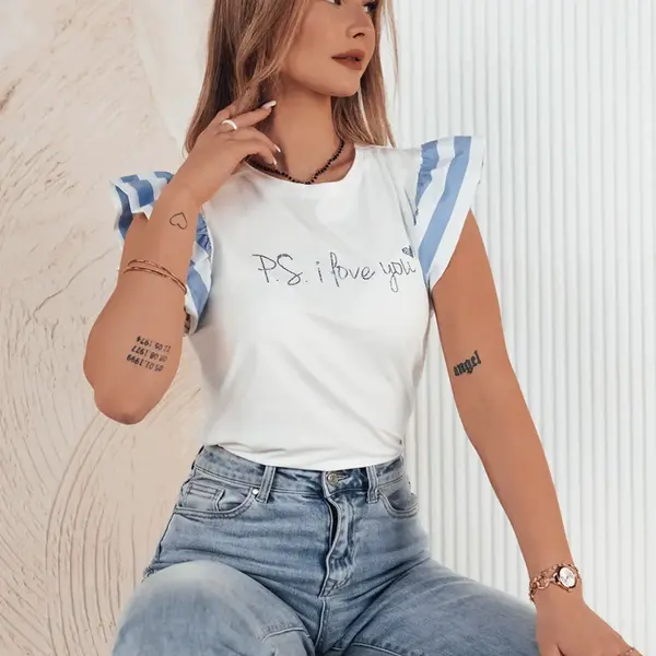 Dámské tričko s potiskem AMOURI Barva modrá DSTREET