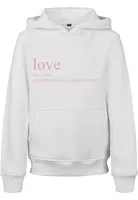 Kids Love Definition Hoody white