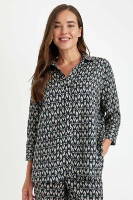 DEFACTO Regular Fit Patterned Long Sleeve Shirt