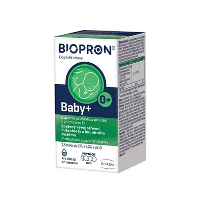 Biopron Baby+, probiotika + vitamin D pro děti od narození, kapky 10 ml