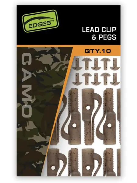 Fox závěsky edges camo lead clip + pegs 10 ks