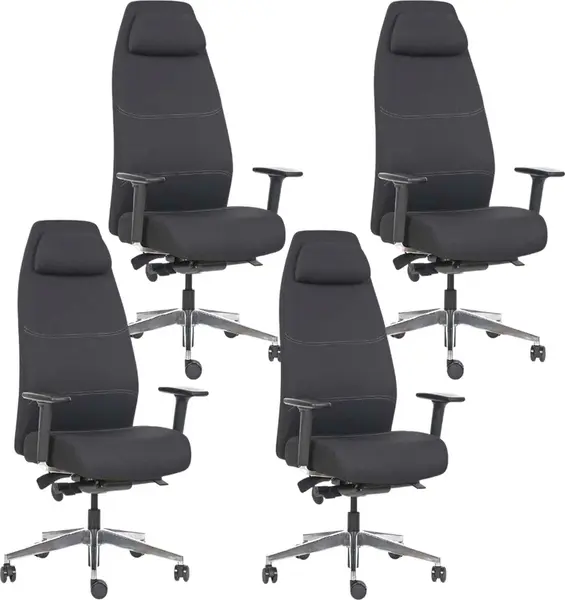 MERCURY 4PACK Ergonomická kancelářská židle VITAL BLACK (4 ks)