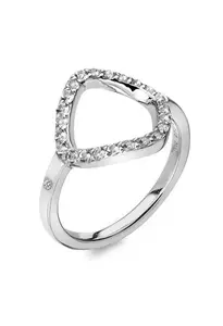 Hot Diamonds Elegantný strieborný prsteň s briliantom a topaz Behold DR221 50 mm