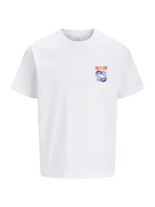 JACK & JONES Tričko 'JORKPOT'  modrá / oranžová / biela