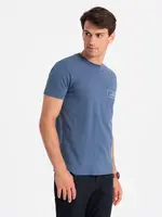 Ombre Streetstyle men's cotton pocket print t-shirt - indigo