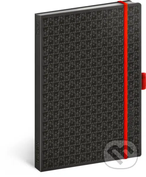 Notes Teribear (černý) (linkovaný s gumičkou na uzavření, A5)
