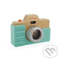 Detský drevený fotoaparát so zvukom a svetlom