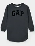 Šedé dievčenské šaty logo GAP french terry